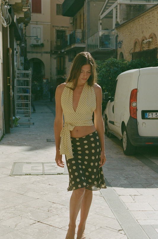Rendezvous Top (Yellow Polka Dot)