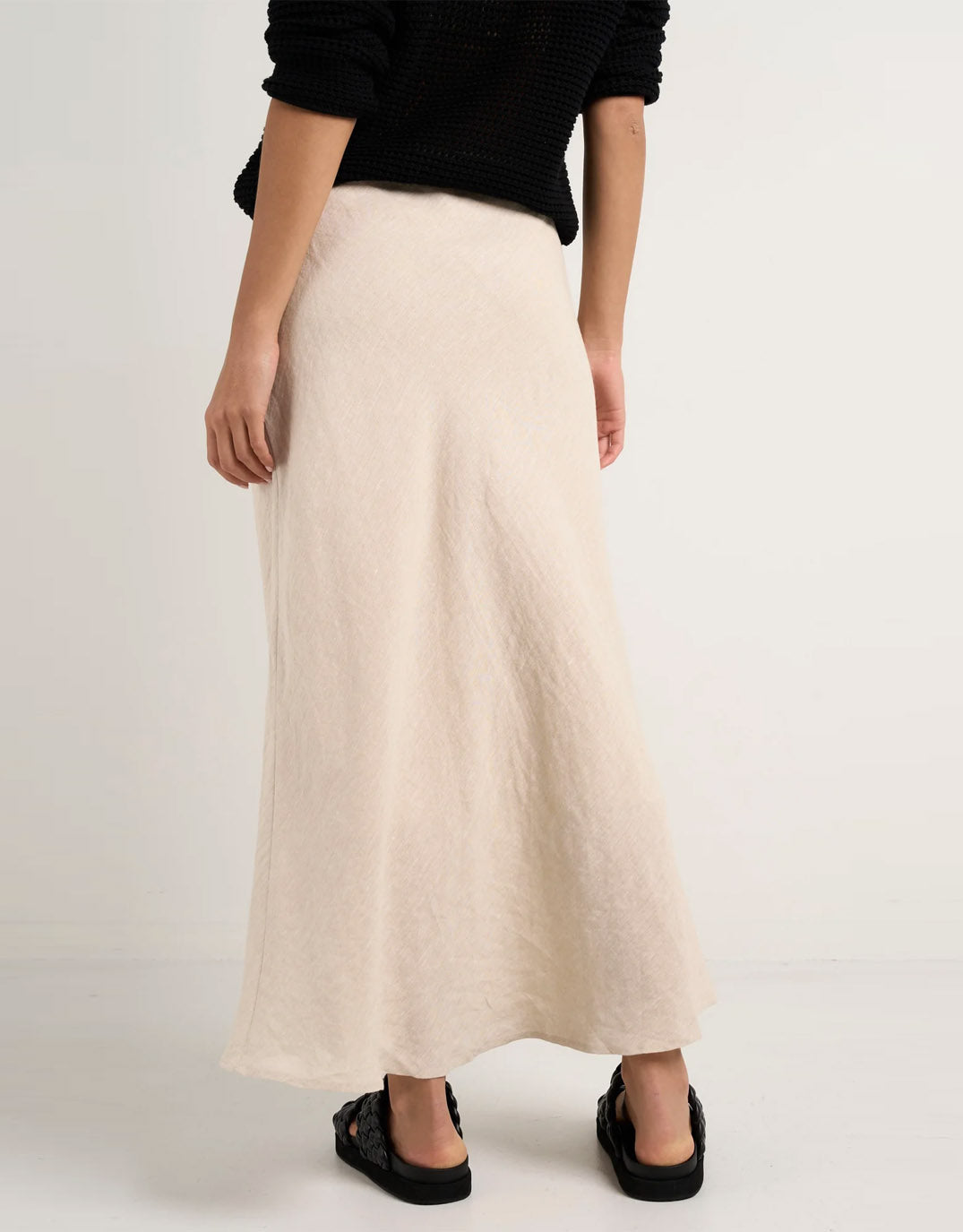 Re:Union The Label Bliss Linen Bias Midi Skirt (Natural)
