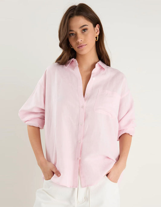 Exalted Oversized Shirt - (Pale Pink)
