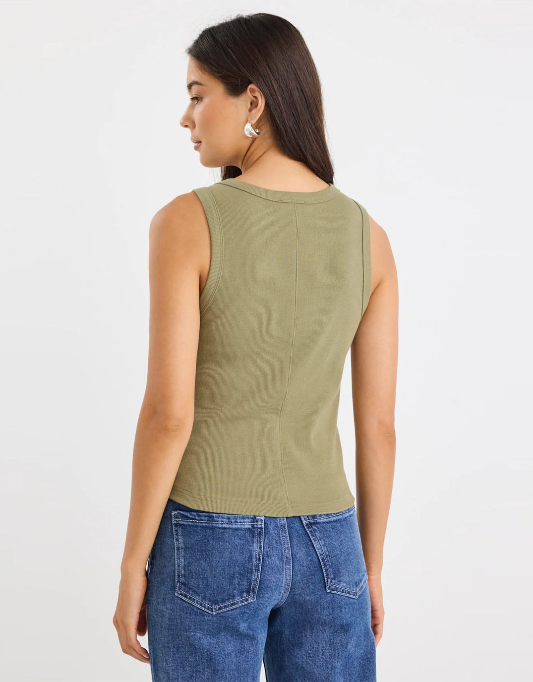 Cobble Rib Cutaway Tank - (Khaki)