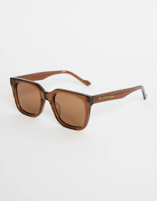 Re:Union The Label Napoli Rounded Sunglasses (Espresso)
