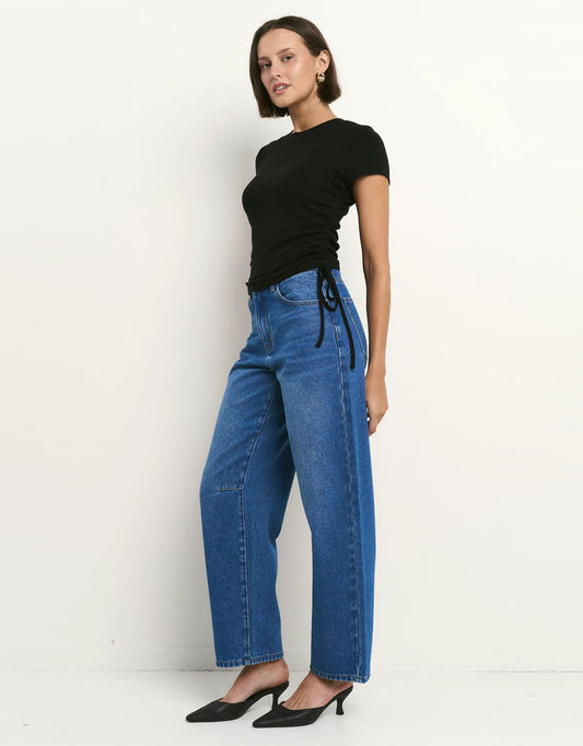 Berlin Barrel Leg Jean - (Mid Blue)