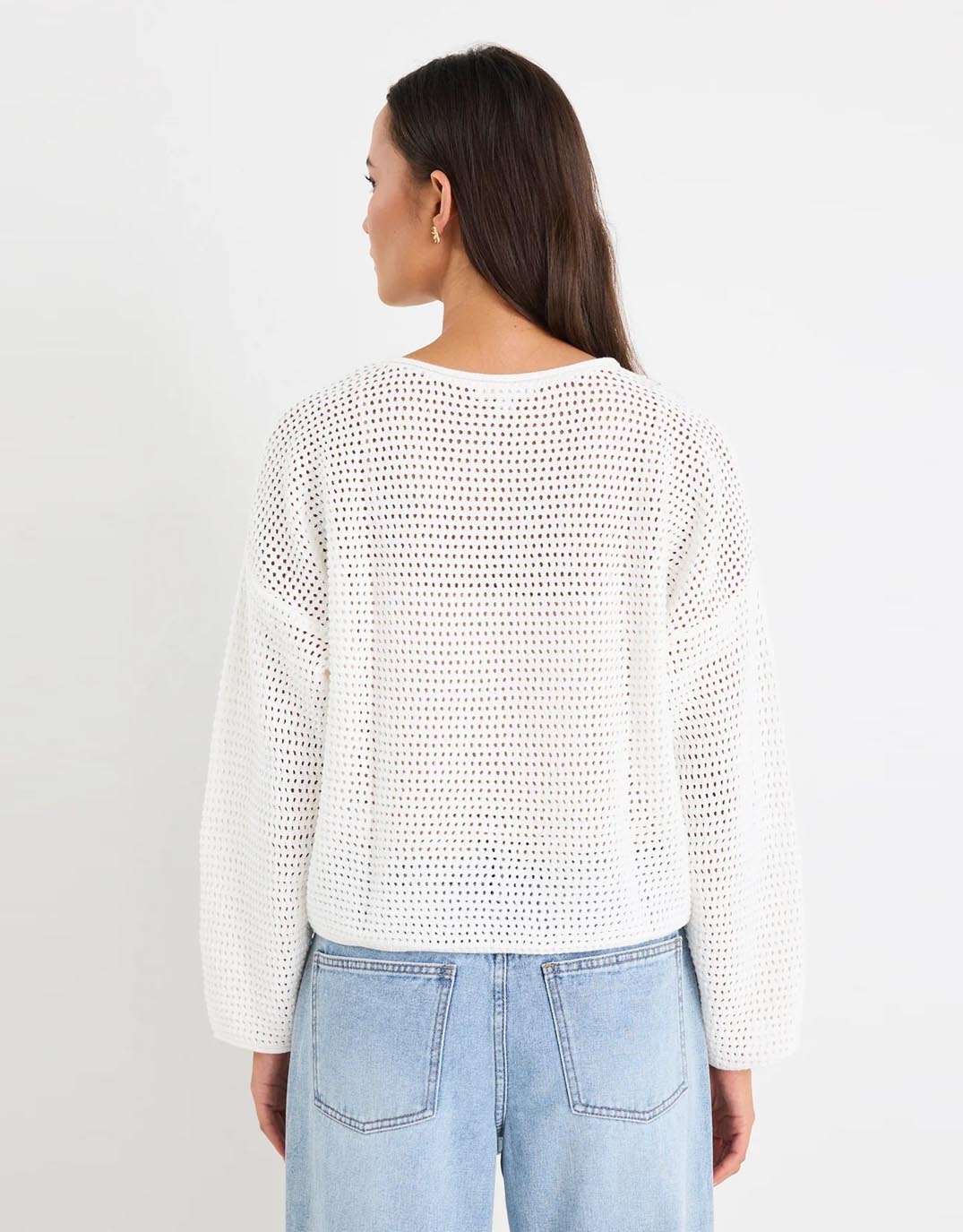 Re:Union The Label Dawn Crochet Knit Jumper (Ivory)