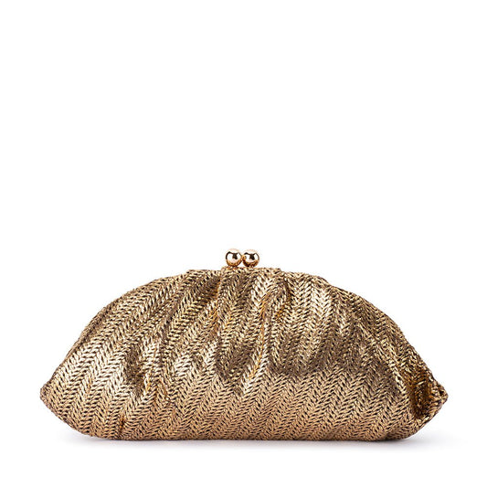 Olga Berg RITA Woven Clutch (Bronze)