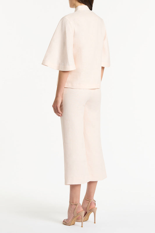 Carla Zampatti Rosa Linen Box Sleeve Shirt (Pink)