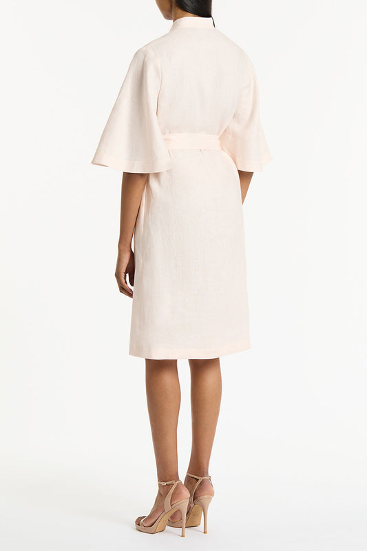Carla Zampatti Rosa Linen Box Sleeve Shirt Dress (Pink)