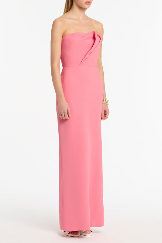 Carla Zampatti Rose Crepe Sculptural Gown (Pink)
