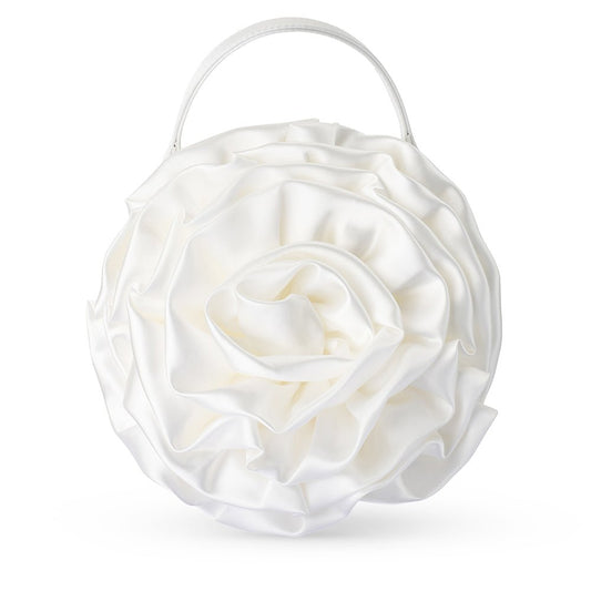 Olga Berg ROSITA Rosette Frame Bag (White)