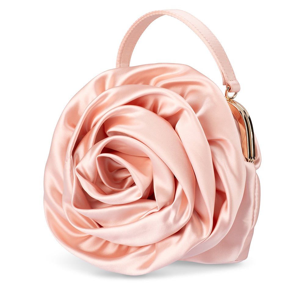 Olga Berg ROSITA Rosette Frame Bag (Blush)