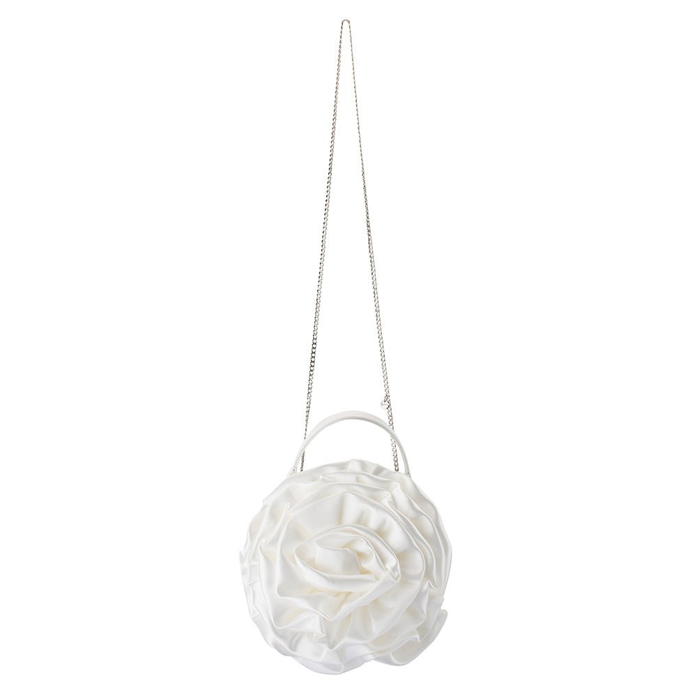 Olga Berg ROSITA Rosette Frame Bag (White)