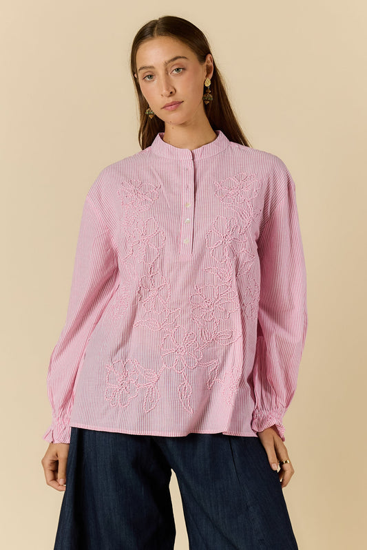 Rubyyaya Cornelli Shirt Stripe (Pink)
