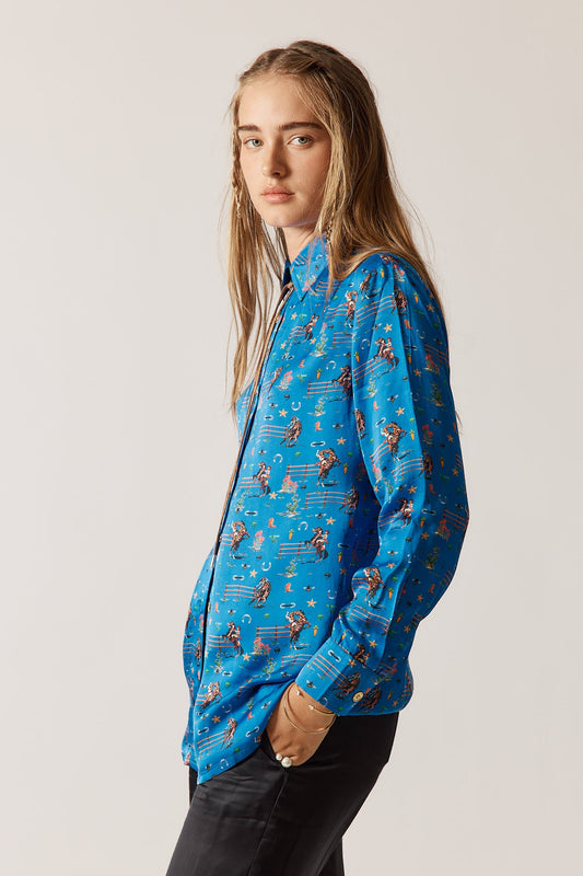 Rubyyaya Howdy Cowgirl Shirt (Blue)