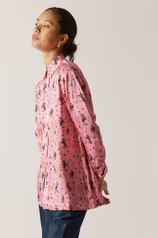 Rubyyaya Howdy Cowgirl Shirt (Pink)