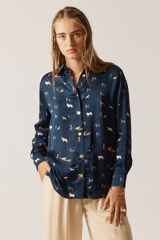 Rubyyaya Puppy Love Shirt (Navy)