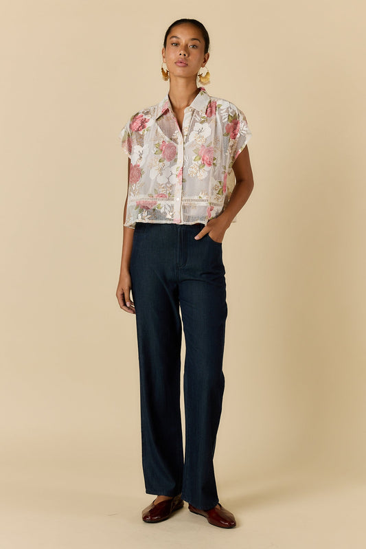 Rubyyaya Rose Shirt (White)