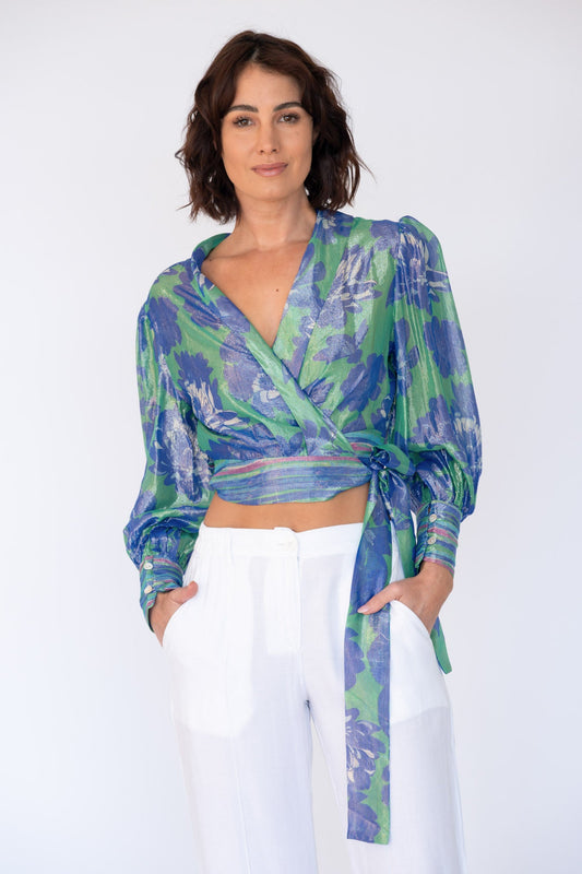 Rubyyaya Sunrise Wrap Shirt (Blue)