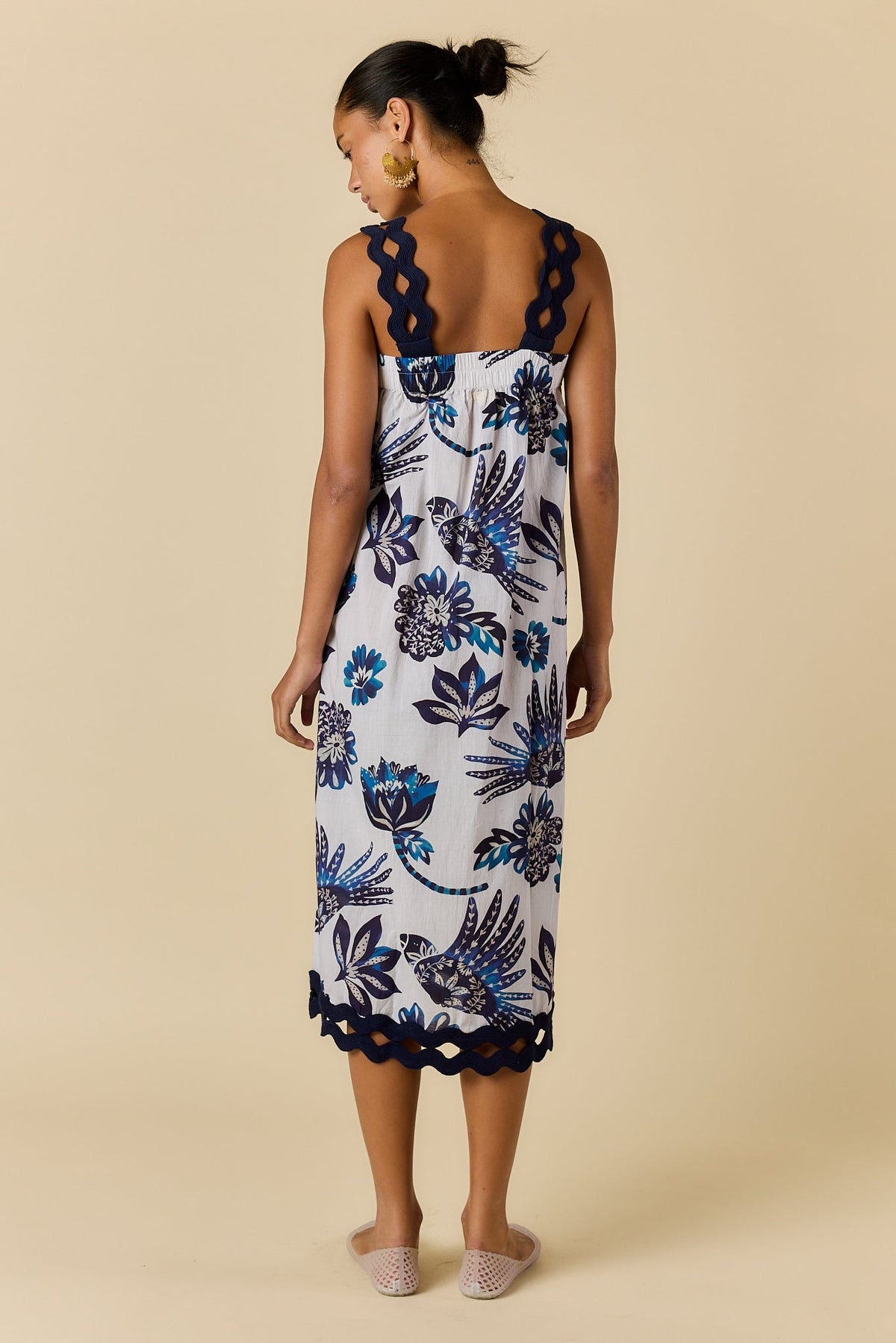 Rubyyaya Tucan Strap Midi Dress (Blue)