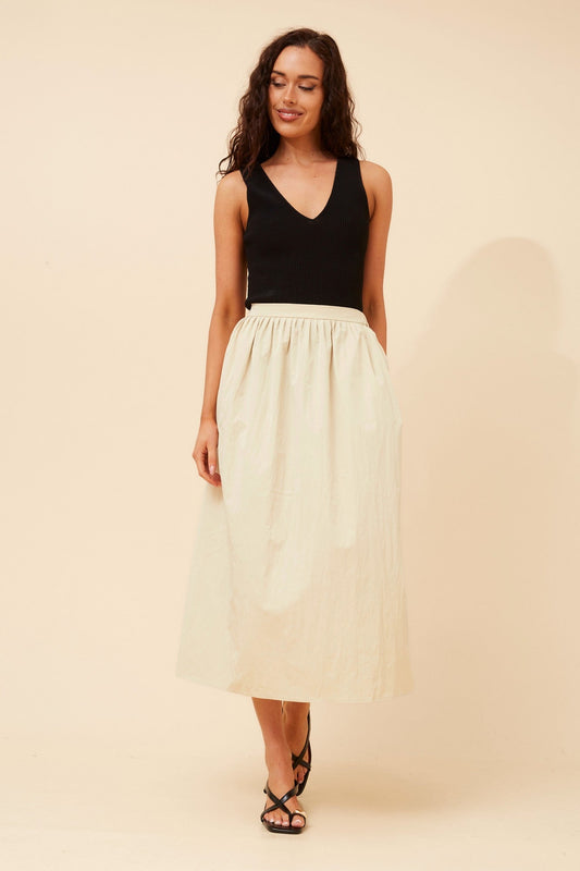 HADI SOLID MIDI SKIRT (Black)
