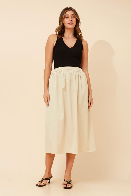 Caroline Morgan Australia HADI SOLID MIDI SKIRT (Clay)