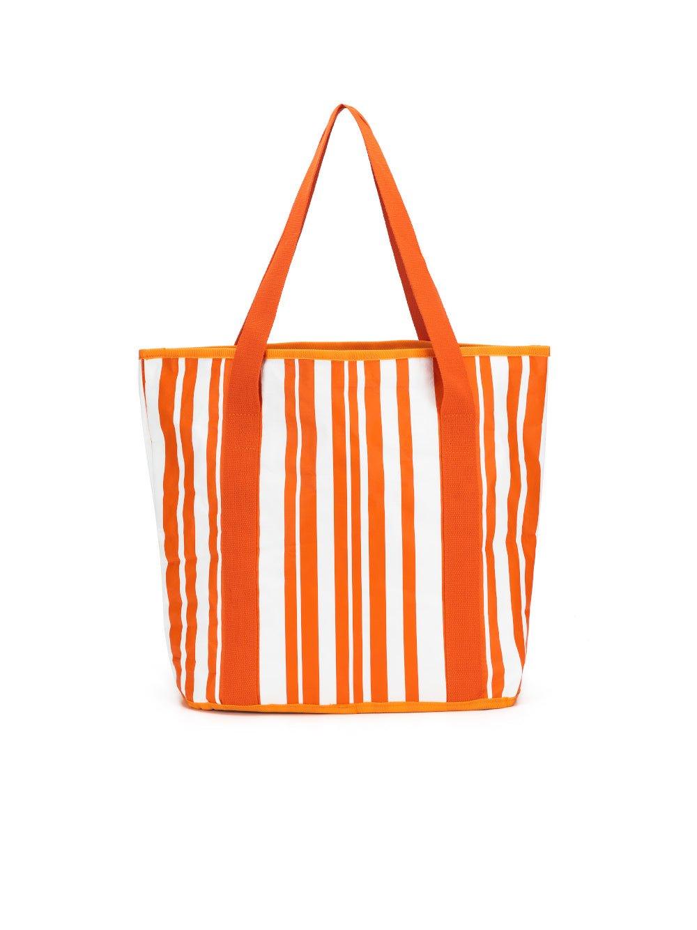 Image of Bags. Product name - Sabbia Beach Bag Small Orange Stripe in Orange colour by brand - Black Caviar Designs