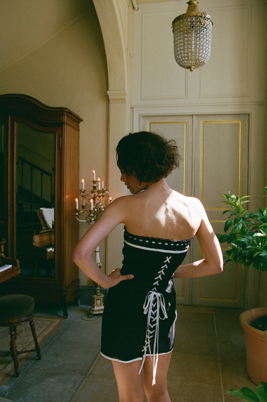 Sabrin Dress (Black Polka Dot)