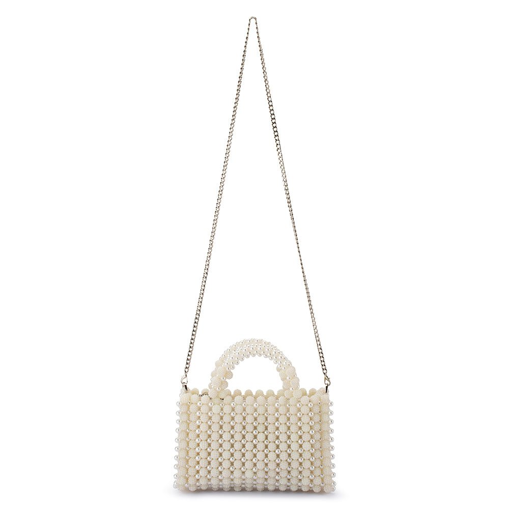 Olga Berg SALLY Beaded Top Handle (Ivory)