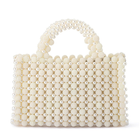 Olga Berg SALLY Beaded Top Handle (Ivory)