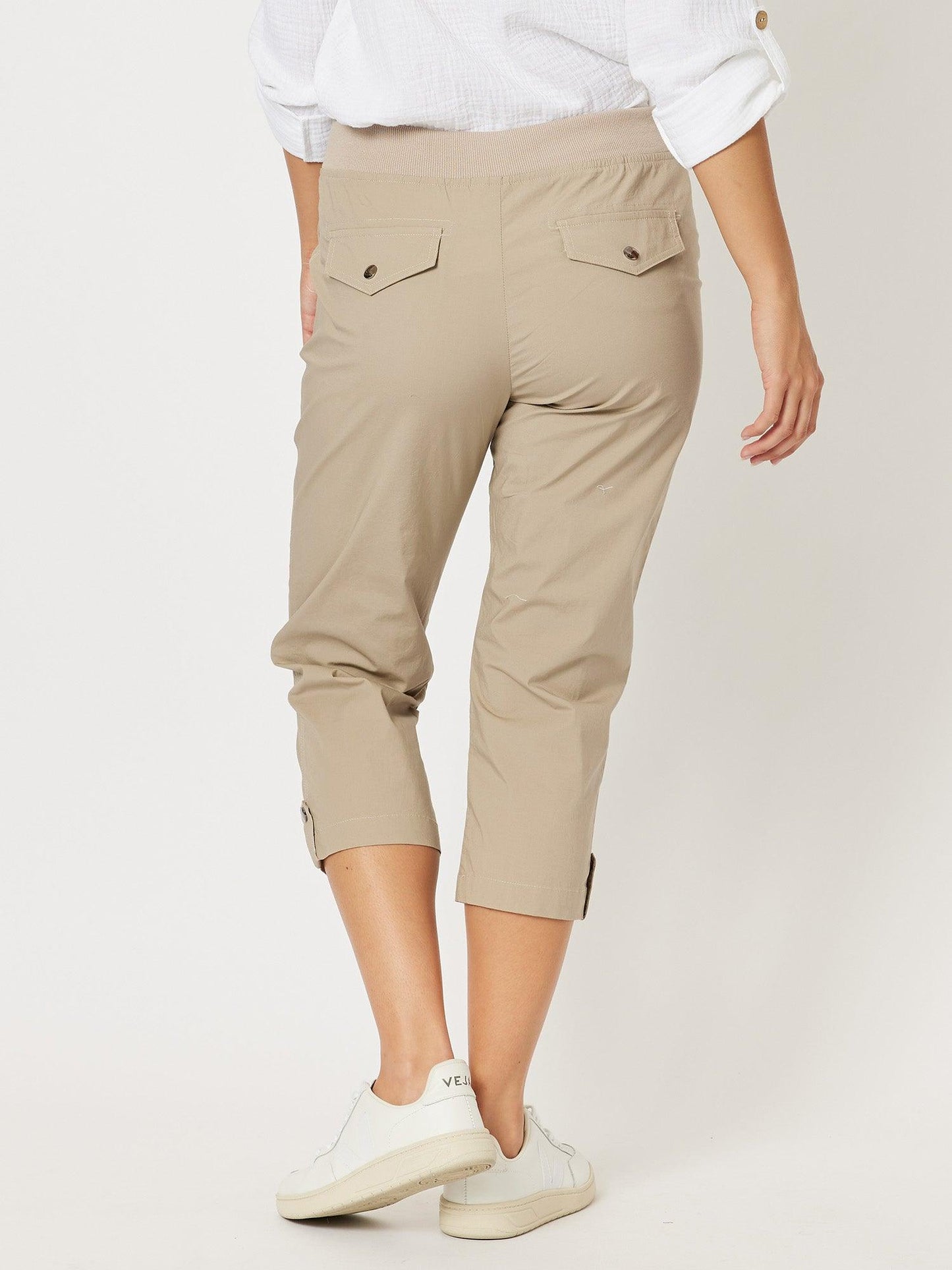 Threadz Santorini Cropped Cotton Pant (Natural)