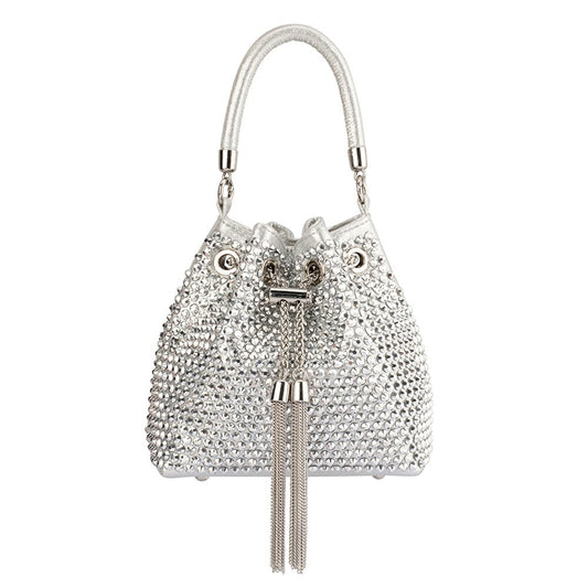 Olga Berg SANTORINI Studded Hotfix Pouch (Silver)