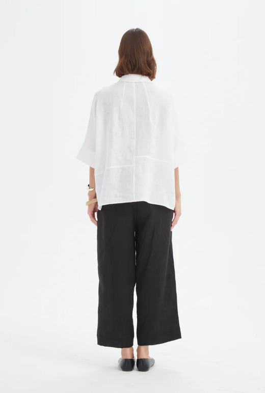 Tirelli Seam Detail Boxy Shirt (White)