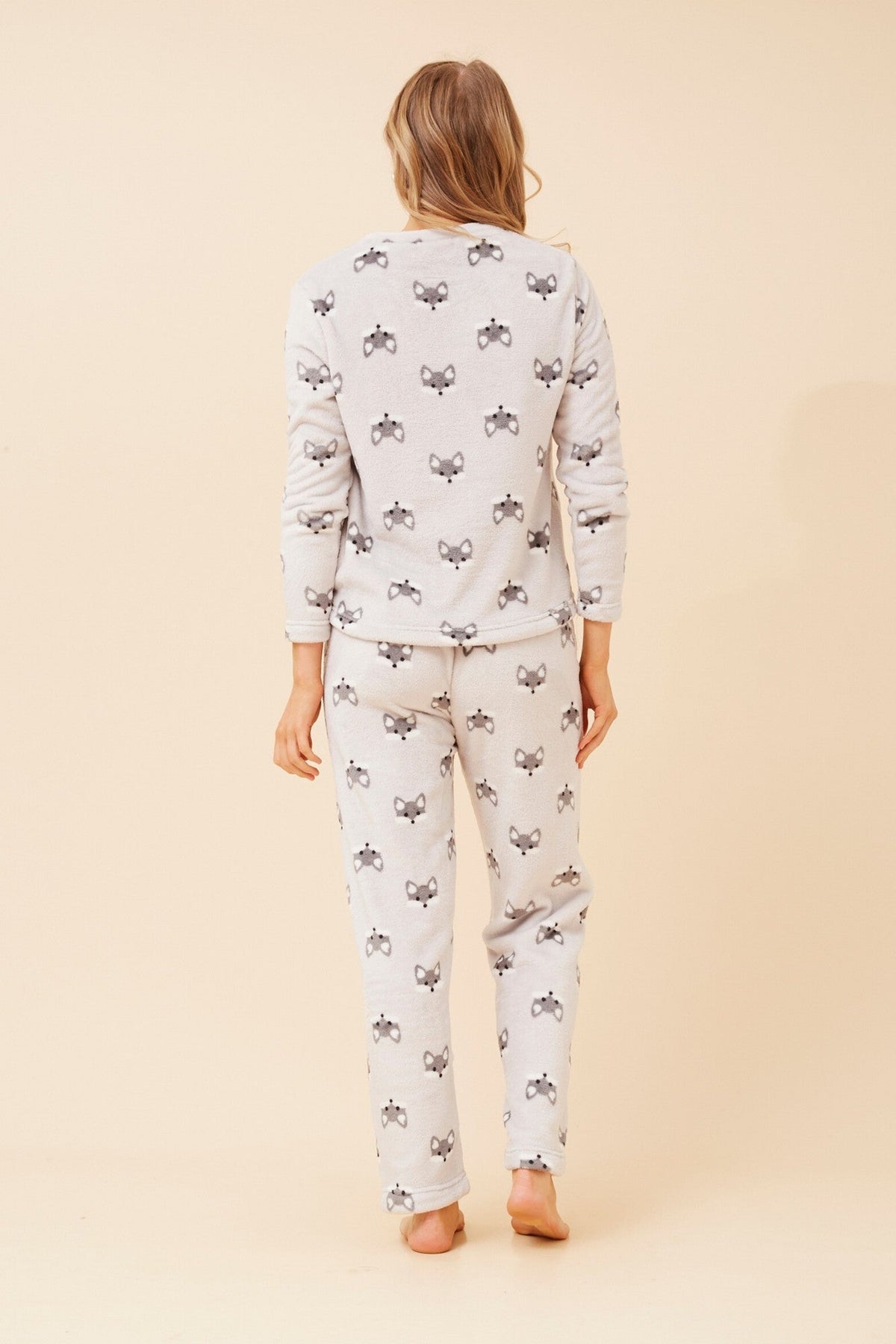 ZEN FOX PRINT PLUSH PYJAMA SET (Multi Pink)
