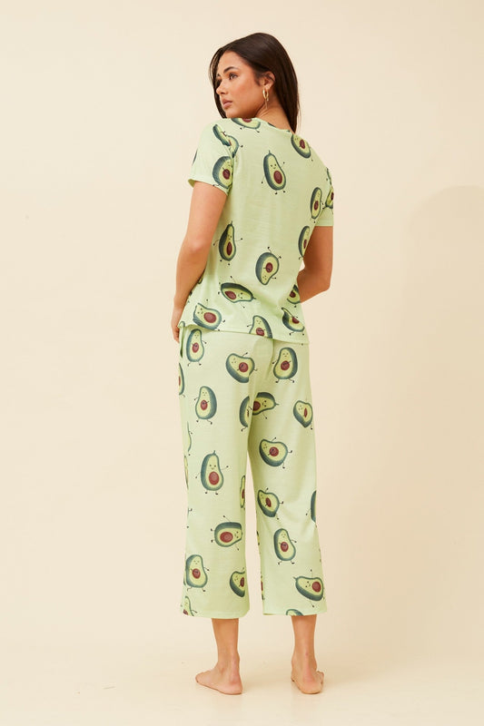 ELLARA AVOCADO PYJAMA SET (Lime)