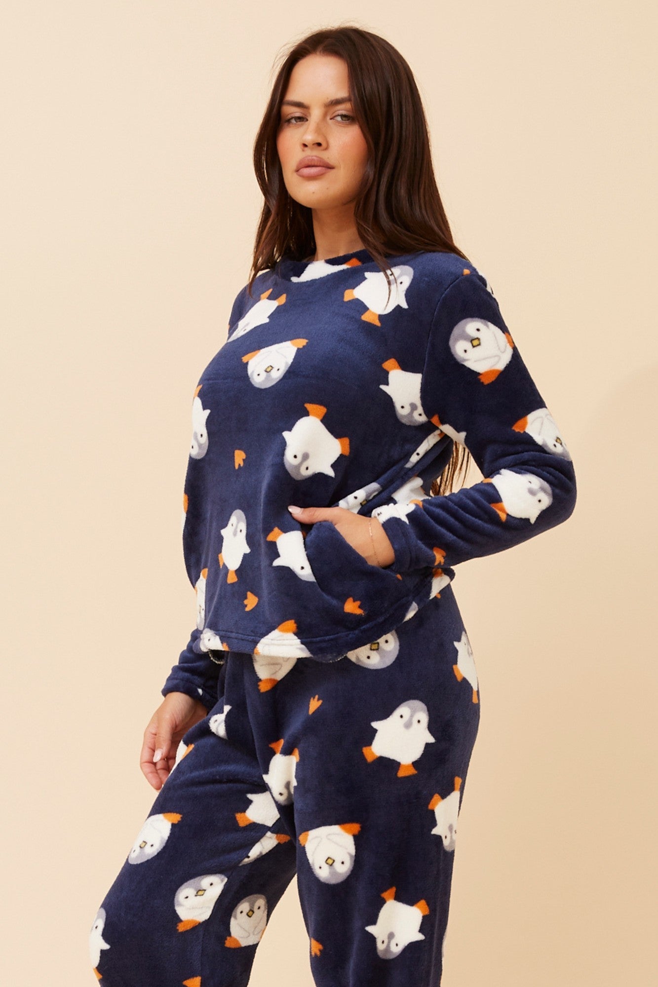 KENNY PENGUIN PRINT PYJAMA SET (Multi Navy)