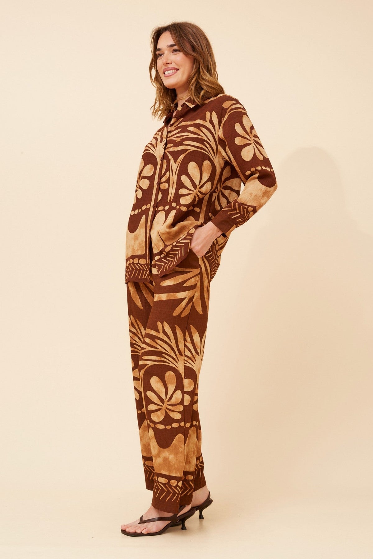 CELINE ABSTRACT TWO-PIECE SET (Chocolate)