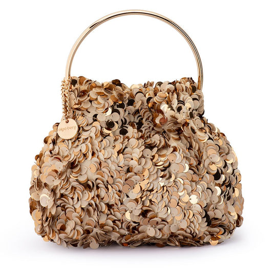 Olga Berg SHARMA Sequin Pouch (Natural)