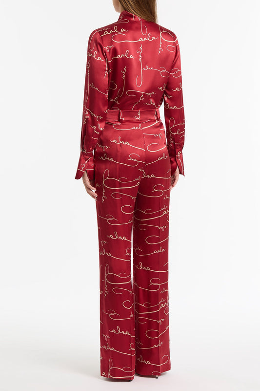 Carla Zampatti Shiraz Signature Silk Pant (Red)