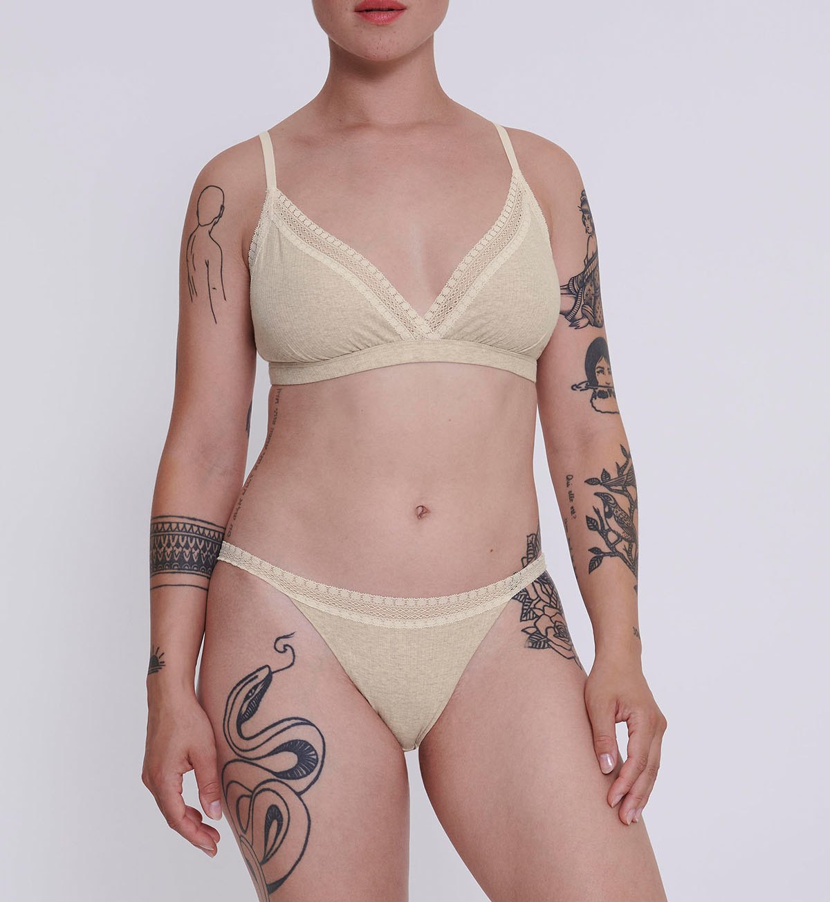 Triumph Sloggi Go Ribbed Considered Bralette (Grey Combination)