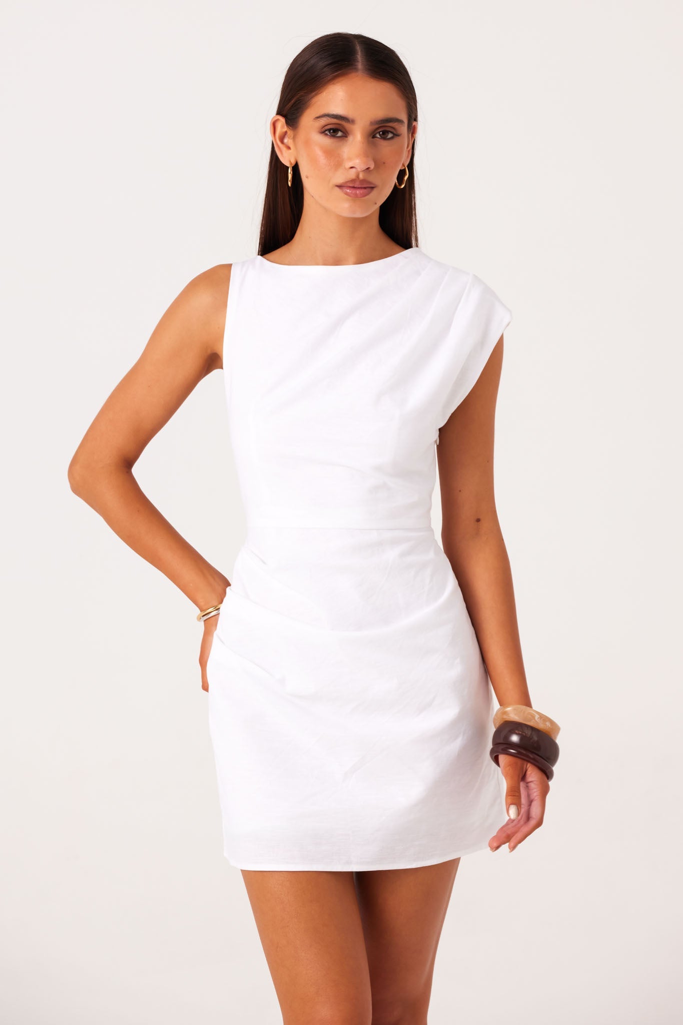 SNDYS SASKIA MINI DRESS (White)