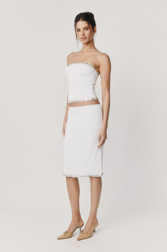 Sonny Midi Skirt (White)