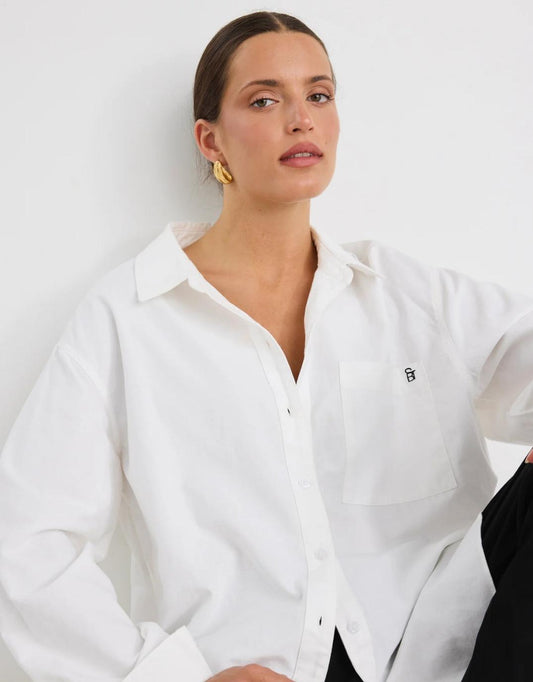 Signature Oxford Oversized Shirt - (Ivory)