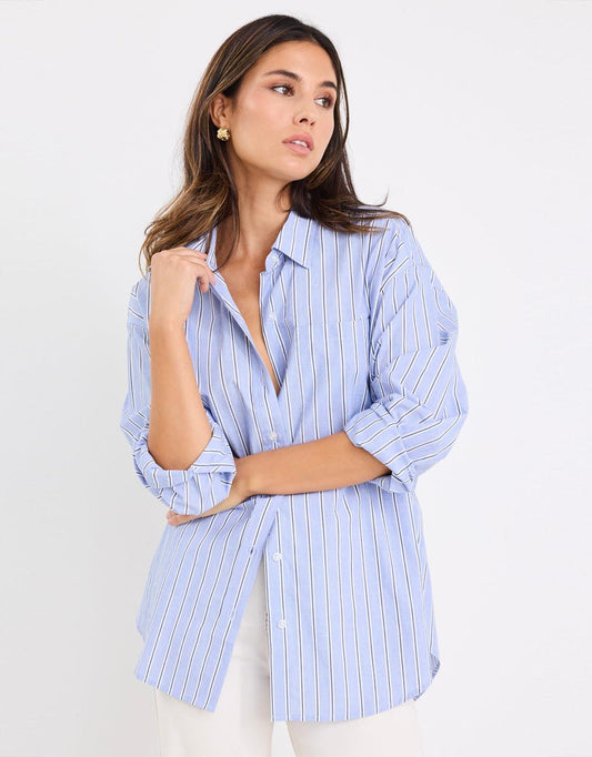 You Got This Oversized Shirt - (Blue Navy Stripe)