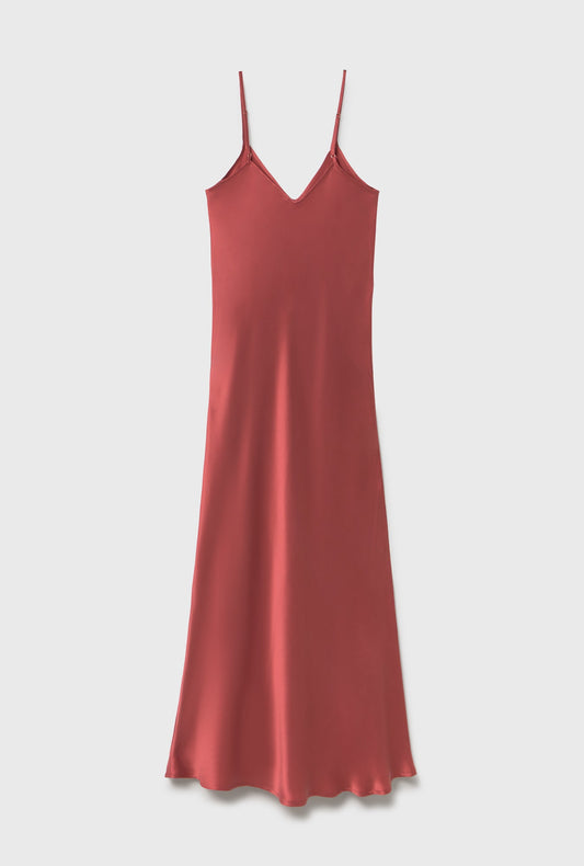 Silk Laundry 90s Slip Dress (Blush Red)