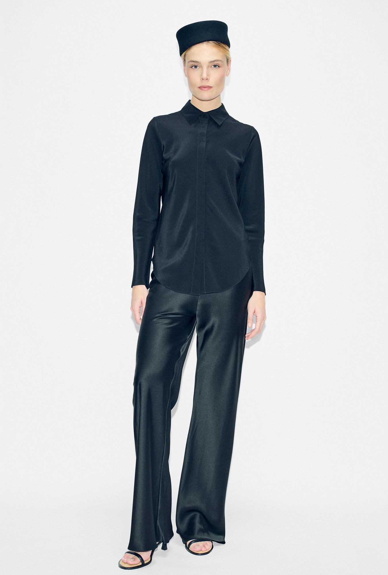 Silk Laundry CDC Bias Cut Shirt (Black)