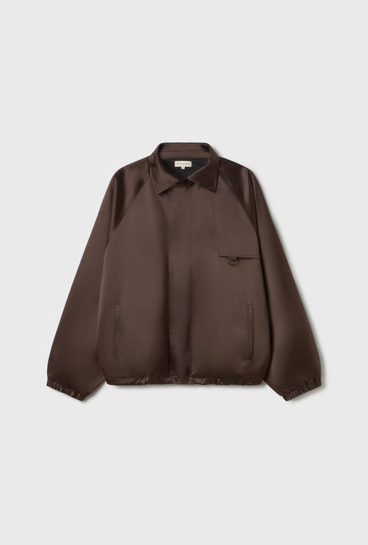 Laundry Coated Silk Bomber Jacket (Mantis)