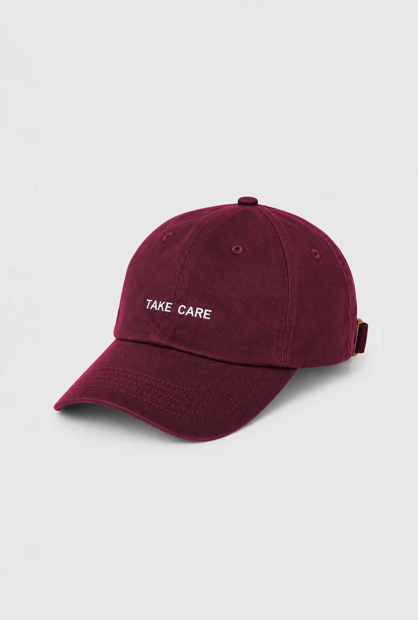 Silk Laundry Dad Hat Take Care Maroon (Wine)