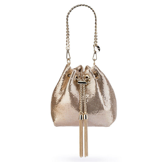 Olga Berg SYLVIA Mesh Pouch (Gold)