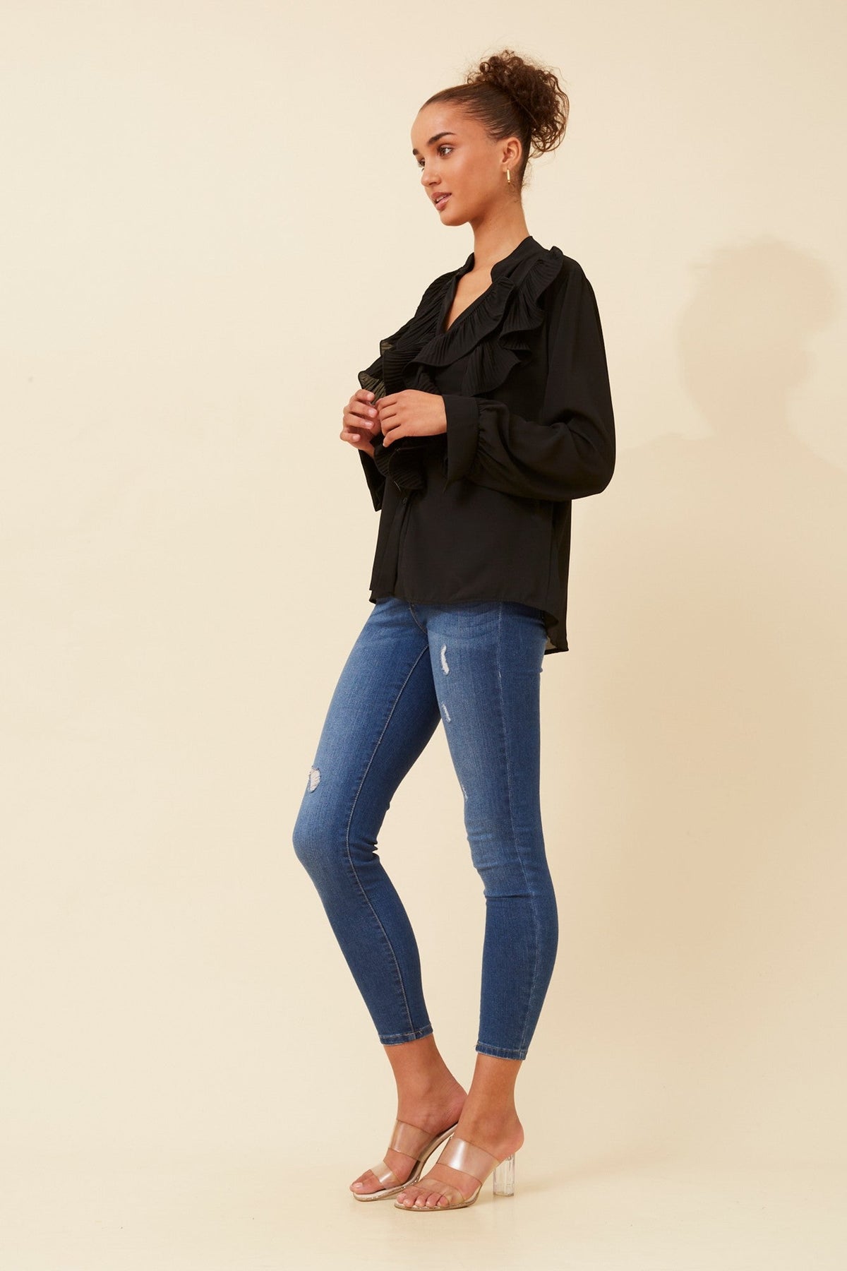 ROMILIA RUFFLE BLOUSE (Red)