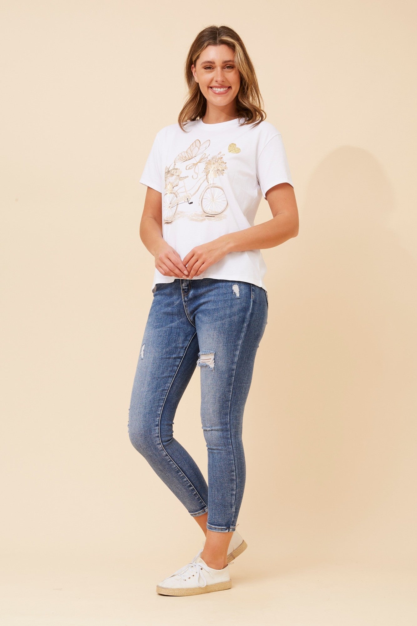 IMILIA FOIL PRINT T-SHIRT (White)