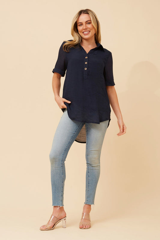 Caroline Morgan Australia IRINI SOLID TOP (Navy)