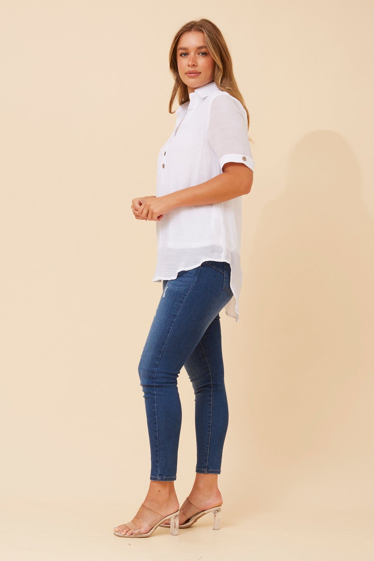 Caroline Morgan Australia IRINI SOLID TOP (White)